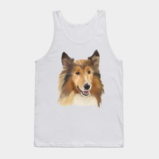 Collie on White Background Tank Top